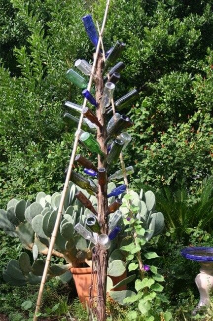 bottle tree plant "yard art" | SAWS Garden Style Conservation Water Saver San Antonio Texas