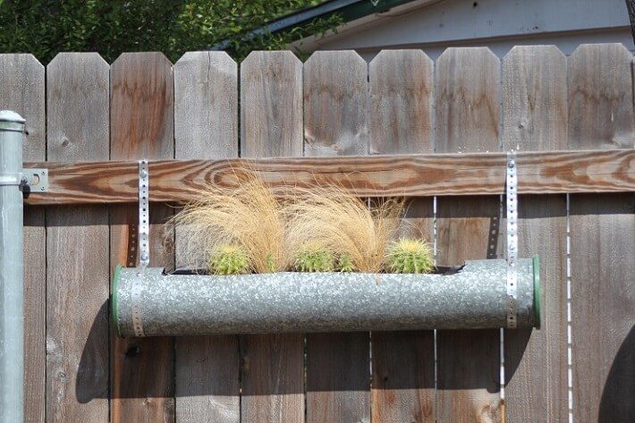 recycling pipe, duct planter for succulents | SAWS Garden Style Conservation Water Saver San Antonio Texas