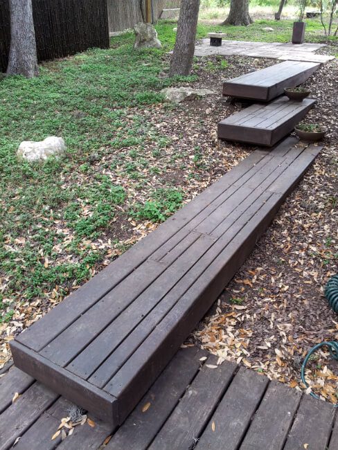 wooden cascade path | SAWS Garden Style Conservation Water Saver San Antonio Texas