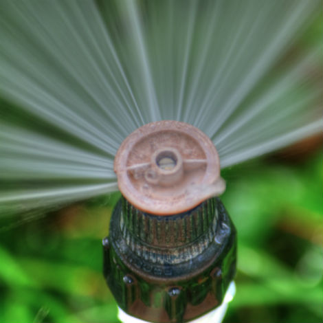 Newer sprinkler nozzles allow owners to precisely adjust the spray arc on a single sprinklerhead, to avoid spraying onto sidewalks, streets and driveways..