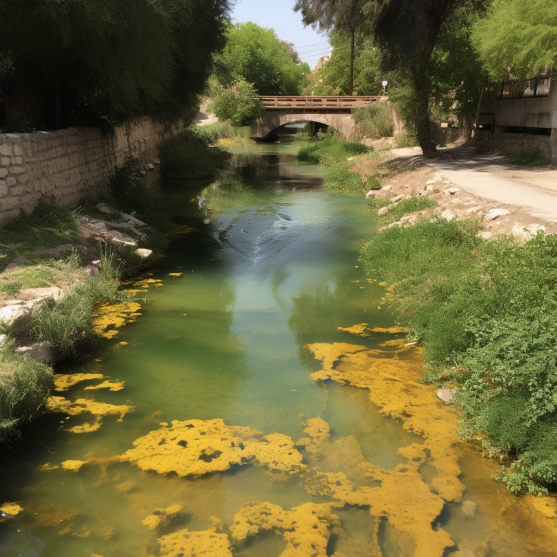 yucky herbicide pesticide draining into sa river