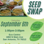 A graphic describing the SA Composting Project Seed Swap Event.