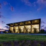 Mission Library at night