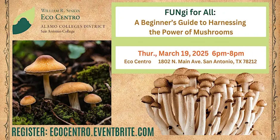 March 2026 calendar entry highlighting growing and composting with mushrooms on the 19th