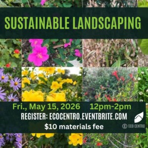 Event calendar entry for March 2026, showcasing a sustainable landscape class on the 15th