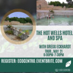 May calendar graphic for Eco Centro presentation on the 21st.