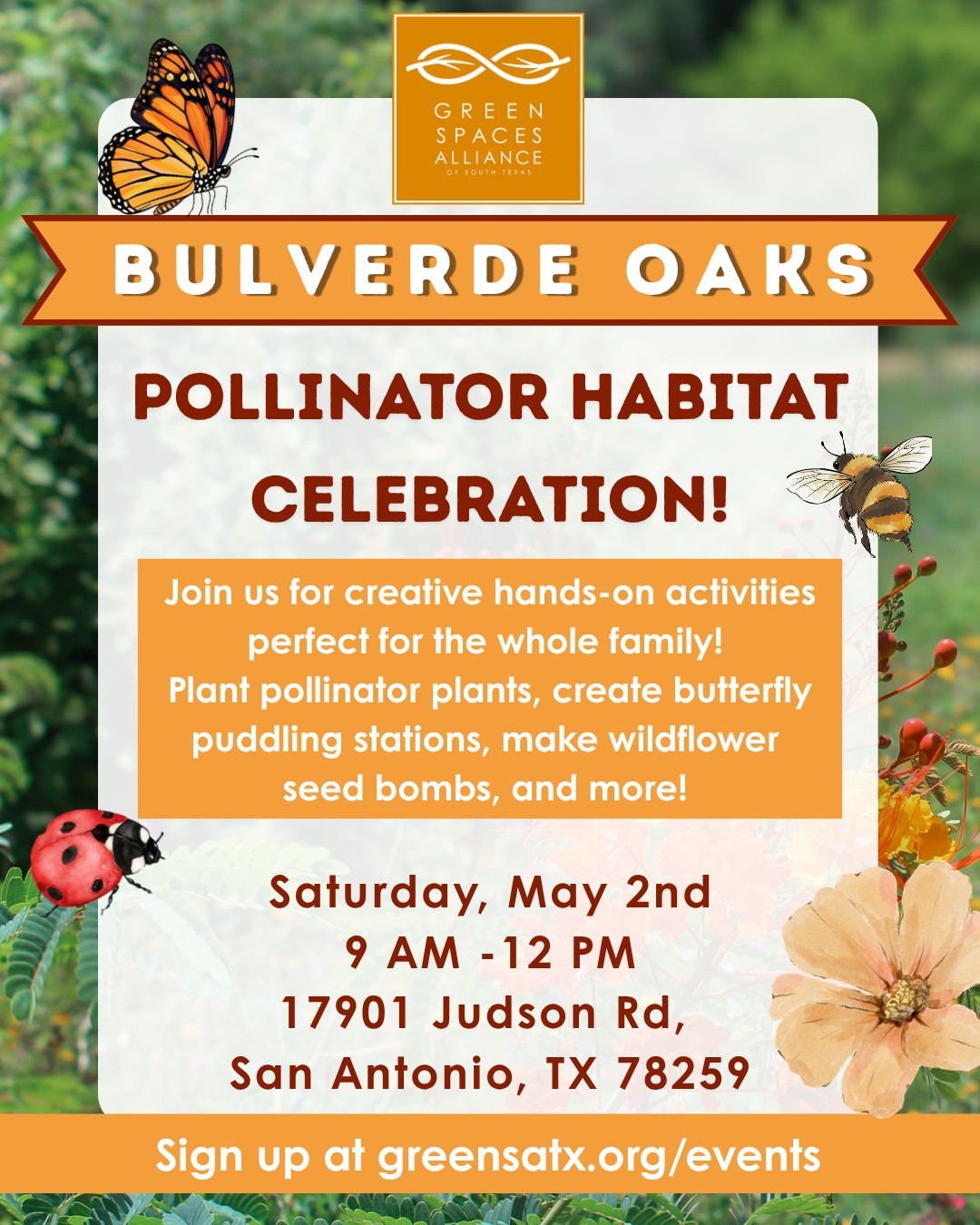 May calendar entry for Pollinator Habitat Celebration on the 2nd.