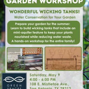 May Calendar entry for Green Spaces Alliance workshop on the 9th.