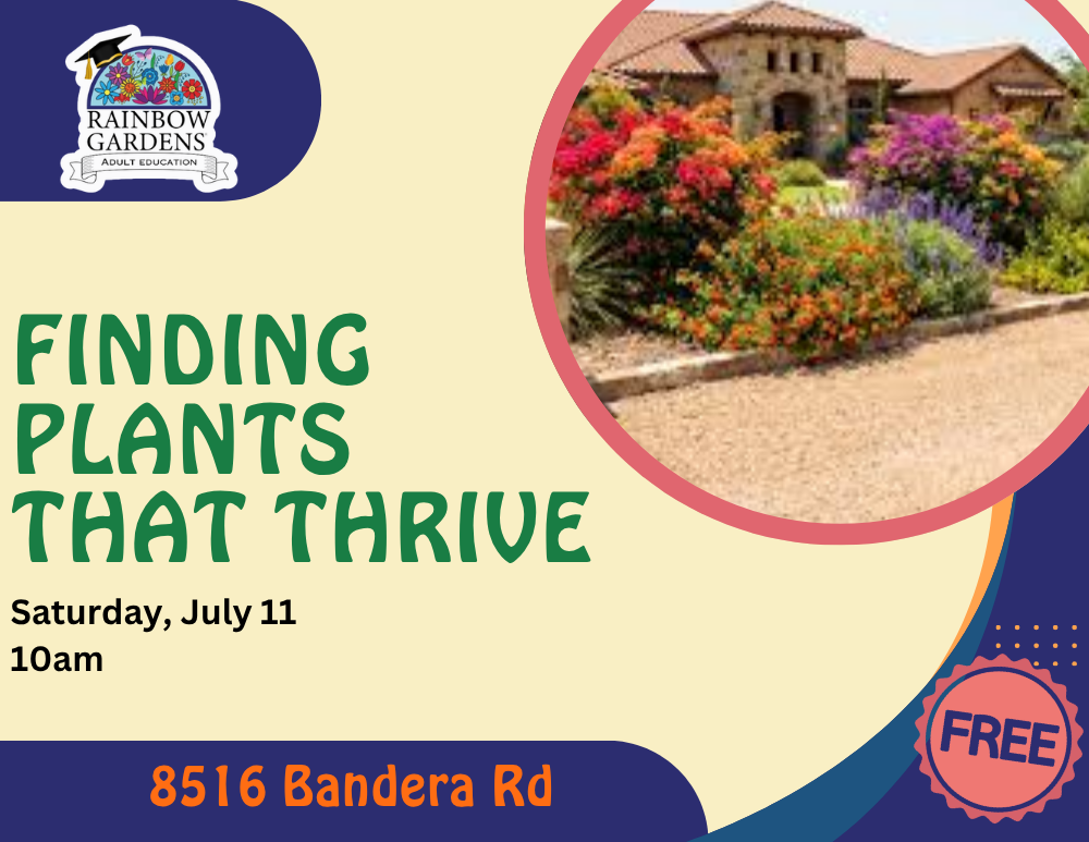 July calendar entry for Rainbow Gardens workshop on the 11th