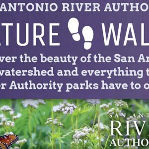 Graphic for the San Antonio River Authority Nature Walks, reading "Discover the Beauty of the San Antonio River watershed and everything that the River Authority parks have to offer"