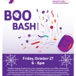 Event graphic for Boo Bash, hosted by the YMCA at O.P. Scnabel Park.