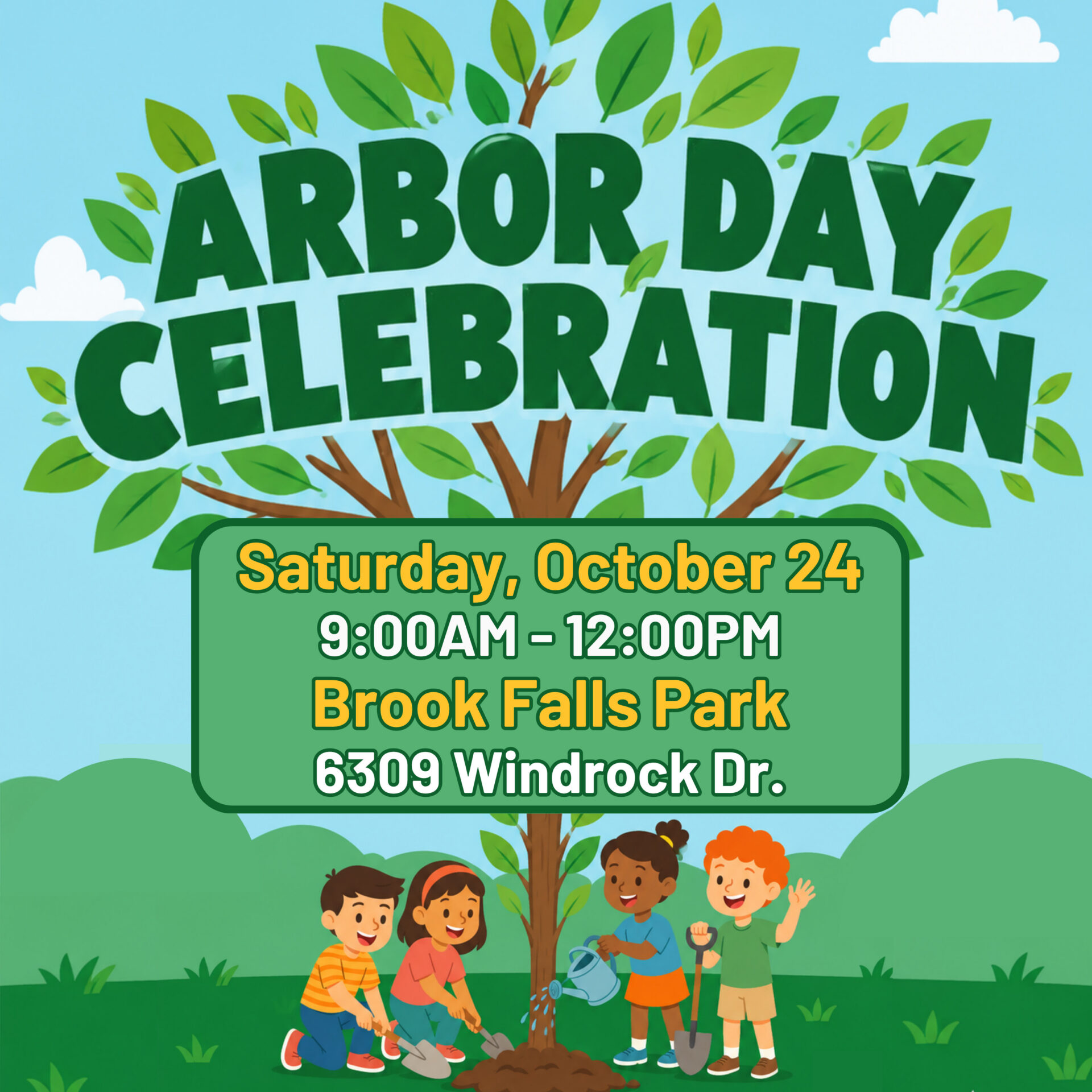October calendar entry for Windcrest Arbor Day on the 24th